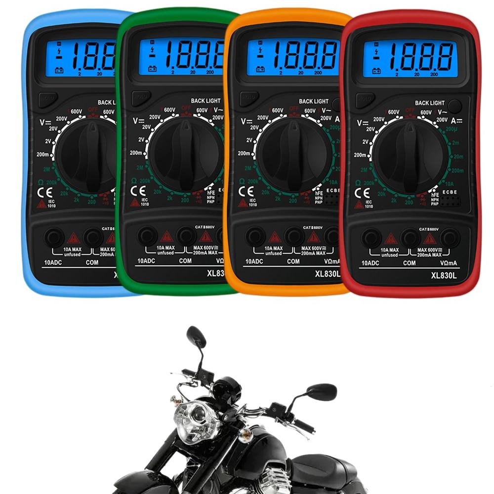 

Motorcycle Inspection Tool Handheld Digital Multimeter LCD Backlight Portable AC/DC Ammeter Voltmeter Ohm Voltage синій