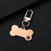 Hollow Pet Pendant Keychain with Metal Buckle - Customizable Bone Dog Tag for Engraving