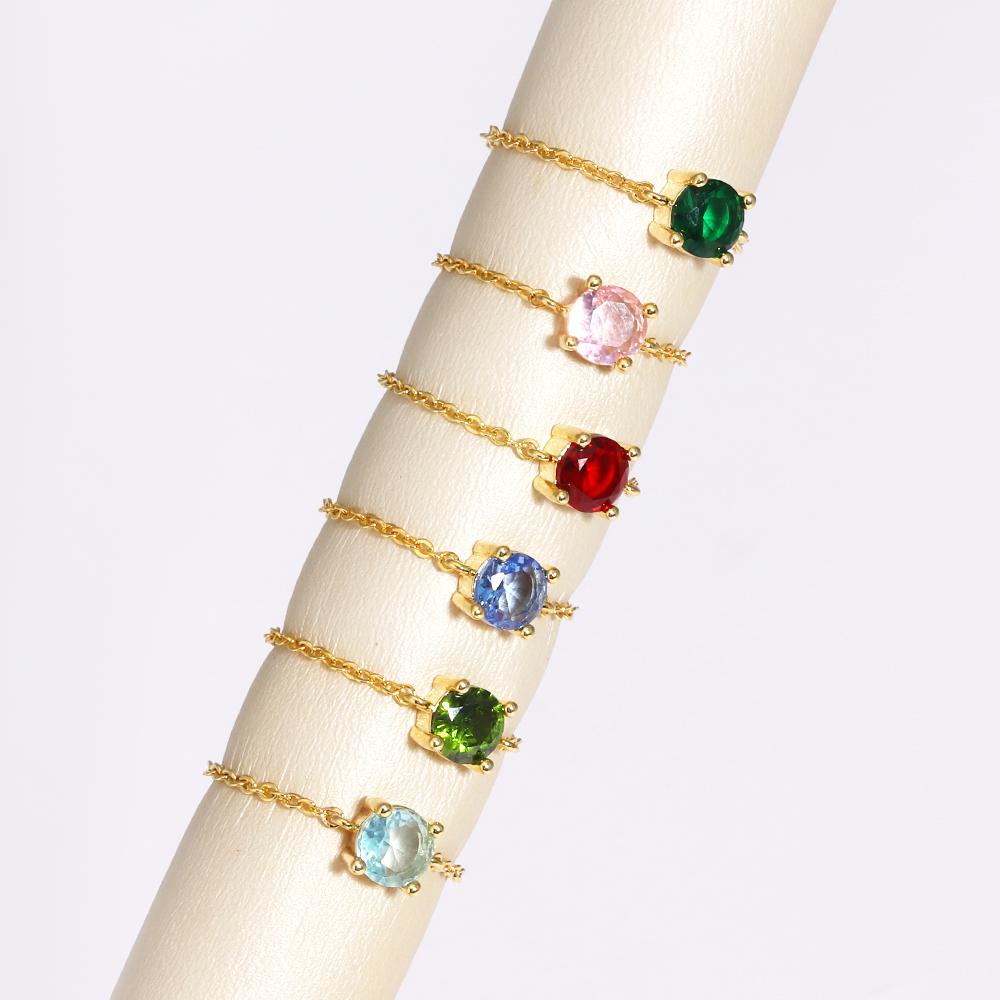 Adjustable Small Round CZ Zircon Rings For Women Gold Silver Color Link Chain Ring Fashion Jewelry for Party Anillos Mujer