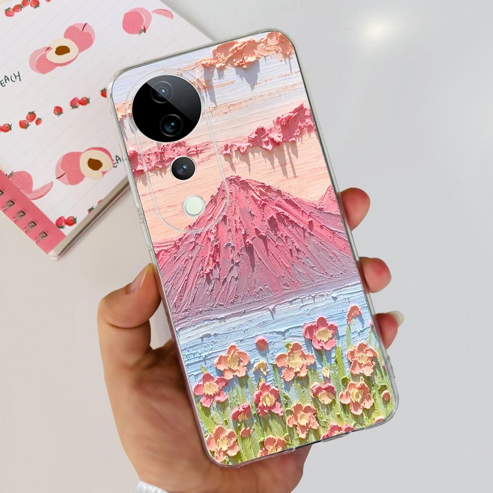 Flower Butterfly Women Fashion Back Cover For Vivo S19 Pro 5G V2362A Phone Funda Transparent Soft TPU Slim Silicone Bumper Etui