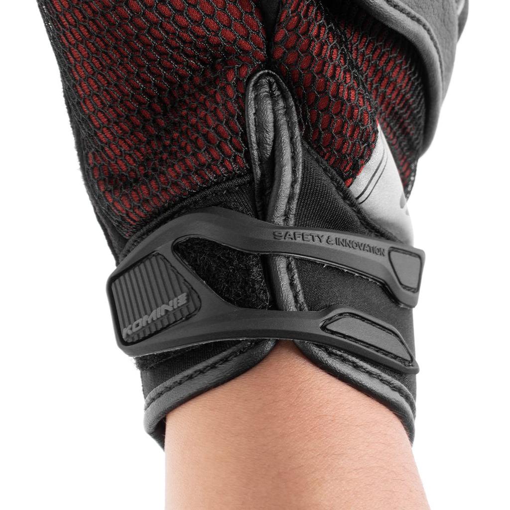 KOMINE Protective 3D Mesh Gloves for Motorcycles 3D Black Camo Red L GK-2153