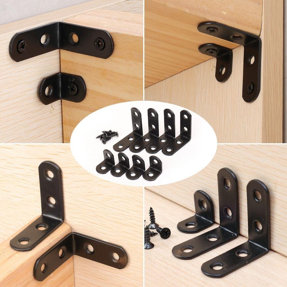 10Sets Furniture Fastener Angle Bracket Cabinet Screens Wall Shelf Support Bracket