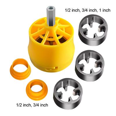 Set de filet pentru țevi din PVC cu matrițe de filet pentru țevi de 1/2 in 3/4 in 1 inch, matriță rotundă