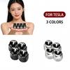 4pcs Car Wheel Tire Valve Stem Caps with Wrench for Tesla Q Model 3 Y S X Roadster P75D P85D P90D P100D Auto Exterior Accessories