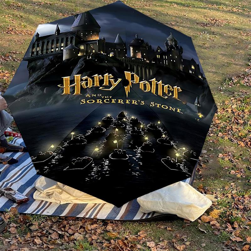1PC Harry Potter Sorcerer's Stone Umbrella-8-Rib Reinforced, Automatic Open, Lightweight & Durable, Cute Fashion Accessory for Outdoor, D2645