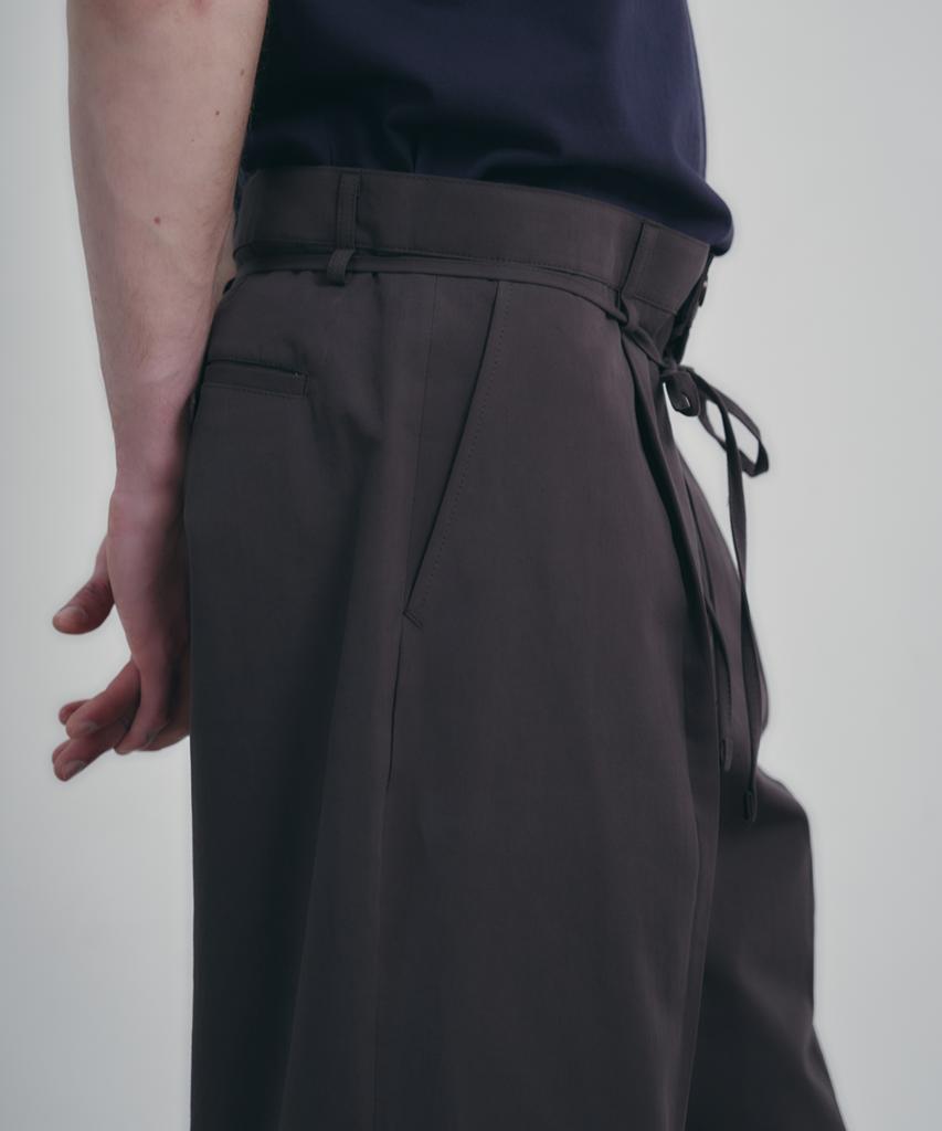 Leondi Drawstring Cotton Trousers - Brown