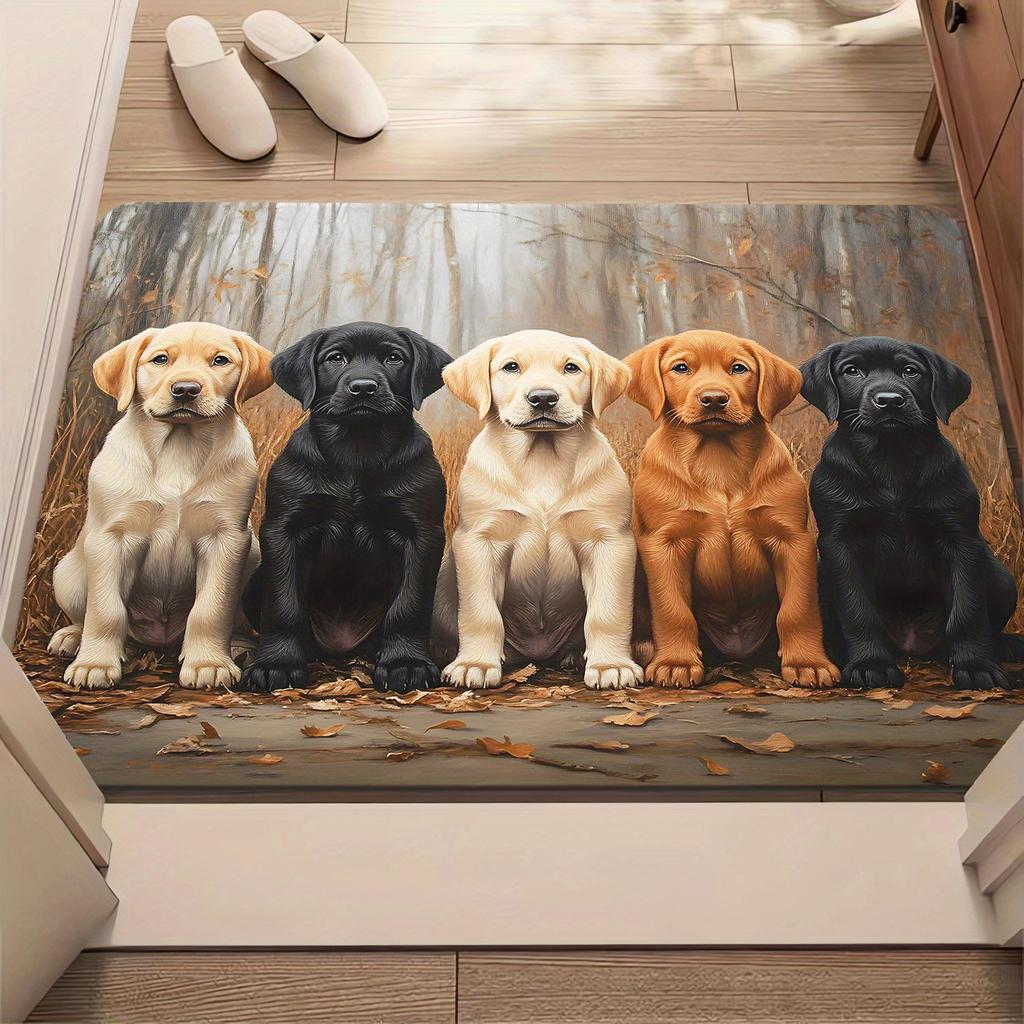 High Definition Printed Labrador Retriever Non-Slip Door Mat Absorbent Washable Rug for Bathroom Bedroom Living Room Entryway
