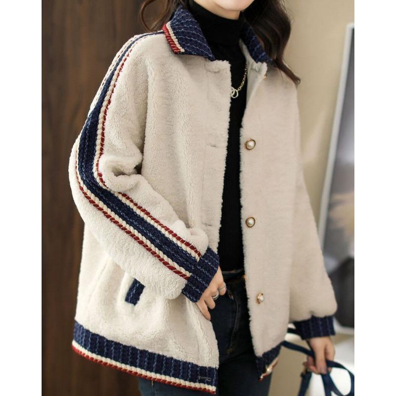 Winter Fashion Korean Style  Fleece Coat Women Trendy Versatile Outerwear
