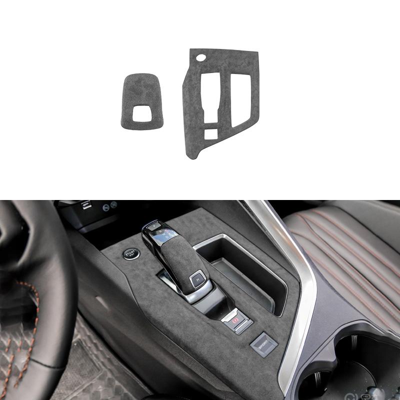 For Peugeot 4008 5008 2017-2023 Alcantara Suede Car Central Gear Knob Cover Shifter Panel Window Lift Frame Interior Accessories
