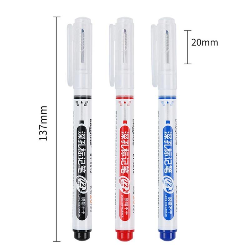 72 Hours Deep Reach Marker Waterproof Construction Pen Long Nip Drill Markers Colorful Waterproof Carpenter Pens