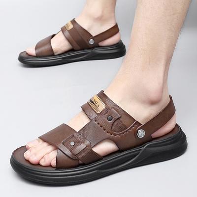 Summer Sandals Men Outdoor Men Sandals High Quality Leather Soft Casual Shoes Anti Slip Hollow Out Beach Sandals Male Sandalia