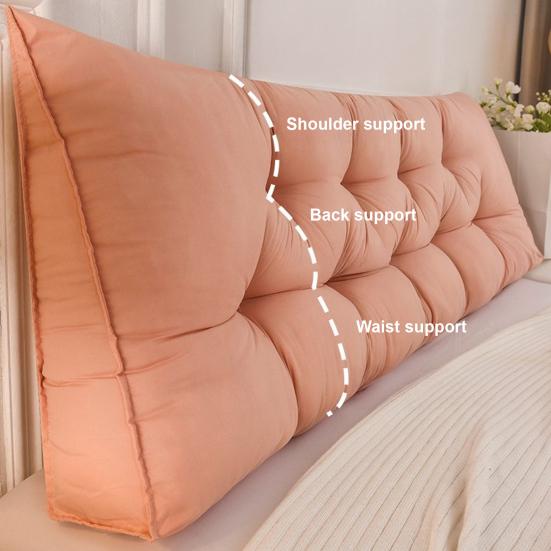Headboard Triangle Pillow Wedge Backrest Pillow with Removable Cover Headboard Daybed Back Cushion for Reading Sitting Working Bedroom Dorm
