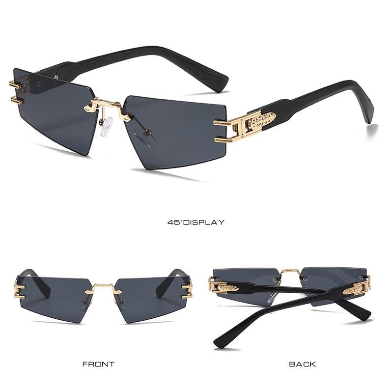 Frameless sunglasses personalized triangle cut edge ladies sunglasses