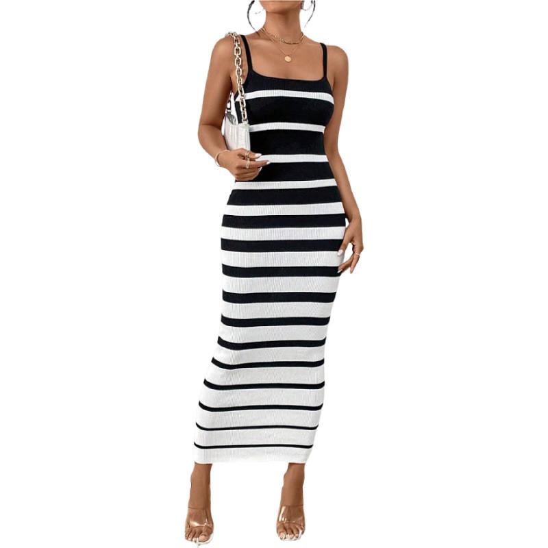 Street Style 3d Effect Polyester Sleeveless Bodycon Dress For City Commute