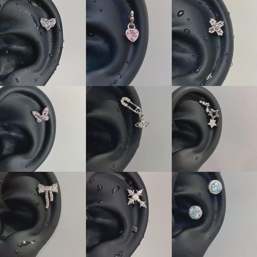 Punk Fashion Titanium Steel Ear Bone Studs: Cool Cochlear Piercing Earrings Collection