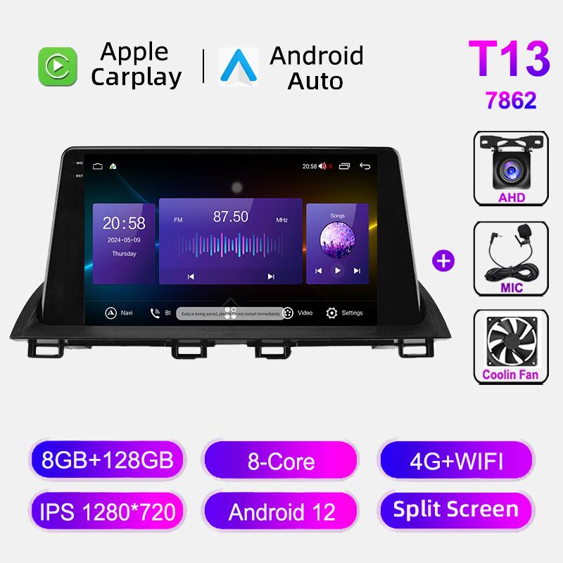 Car Radio WIFI+4G BT CarPlay For Mazda 3 Axela 2014-2017 Multimedia Video Player GPS Navigation Stereo Audio Head Unit Autoradio