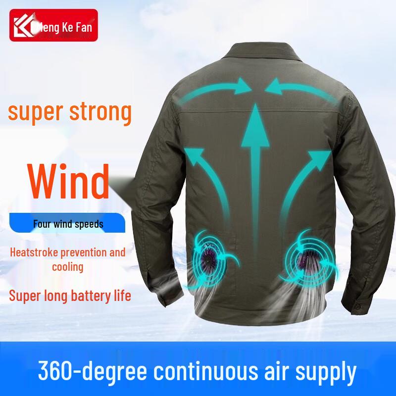 

Men s Cotton Summer Cooling Work Shirt with 9600mAh Accessories 2XL