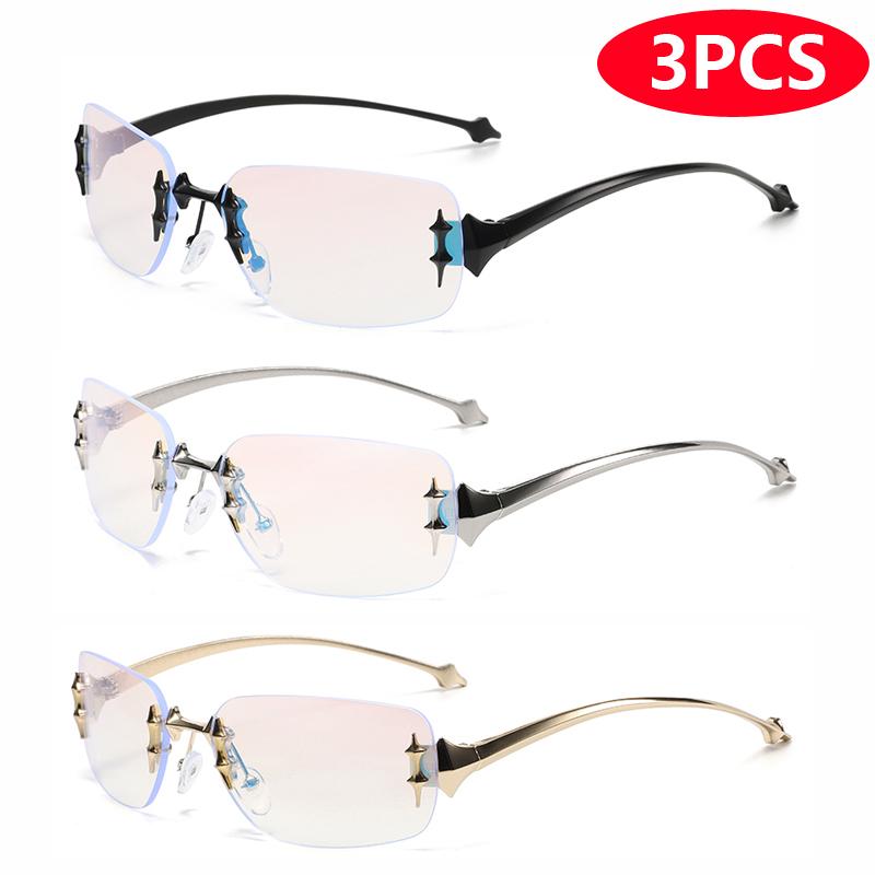 Rimless Oval Sunglasses Men Fashion Gradient Decor Shades Women New Trendy Vintage Brand Design Casual Sun Glasses