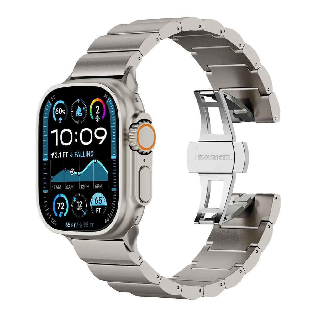 Luxury Titanium Band For Apple Watch Ultra 2 49mm 46mm 45mm 44mm 42mm 40mm 41mm Metal Bracelet For iWatch 10 9 8 7 6 SE 5 Strap