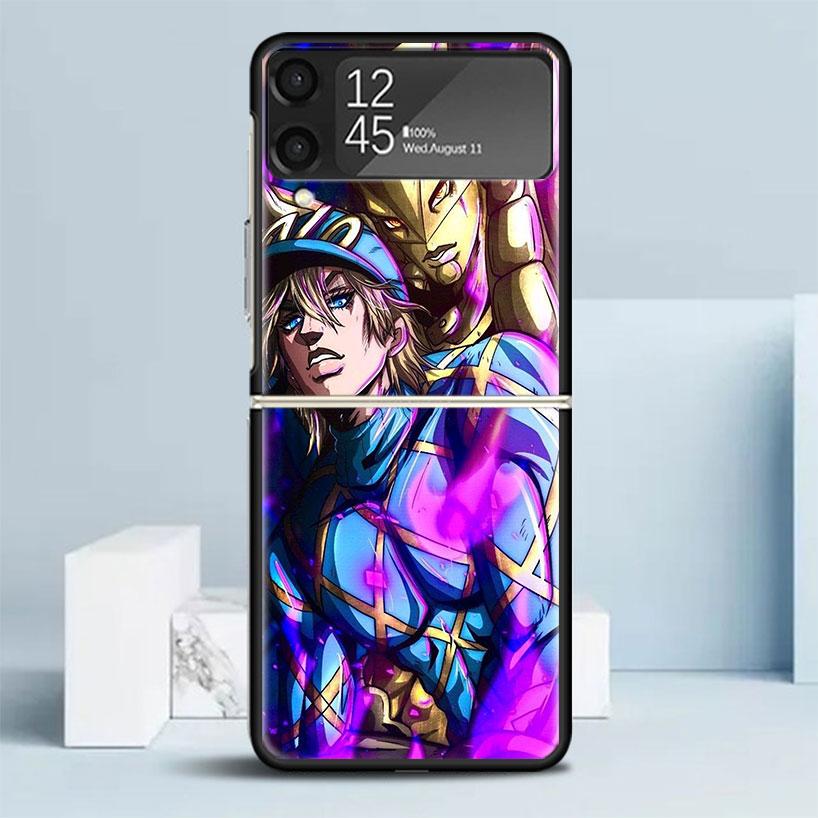 JoJo Adventure Dio Diego Brando Black Cover for Samsung Galaxy Z Flip 7 6 5 4 3 5G Phone Case Flip7 Flip6 Flip5 Flip4 Flip3 Patt