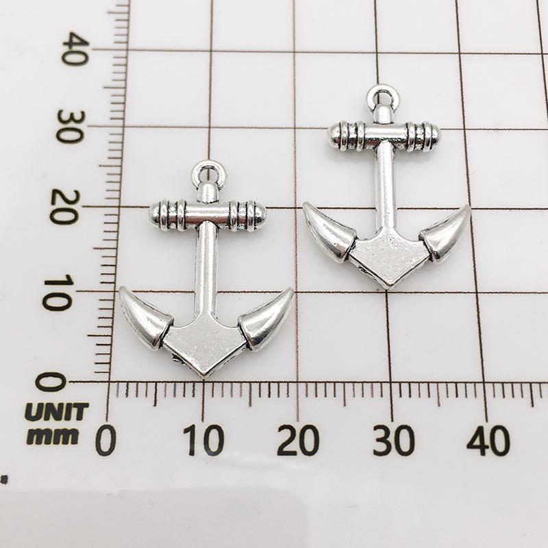 Vintage Antique Silver Anchor Charm Pendant for DIY Jewelry - 1 Piece