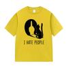 Cat Shadow I Hate People Middle Finger TShirt Humor Funny Kitty Meme Graphic T Shirt Casual Fashion ONeck Short Sleeve T Shirt