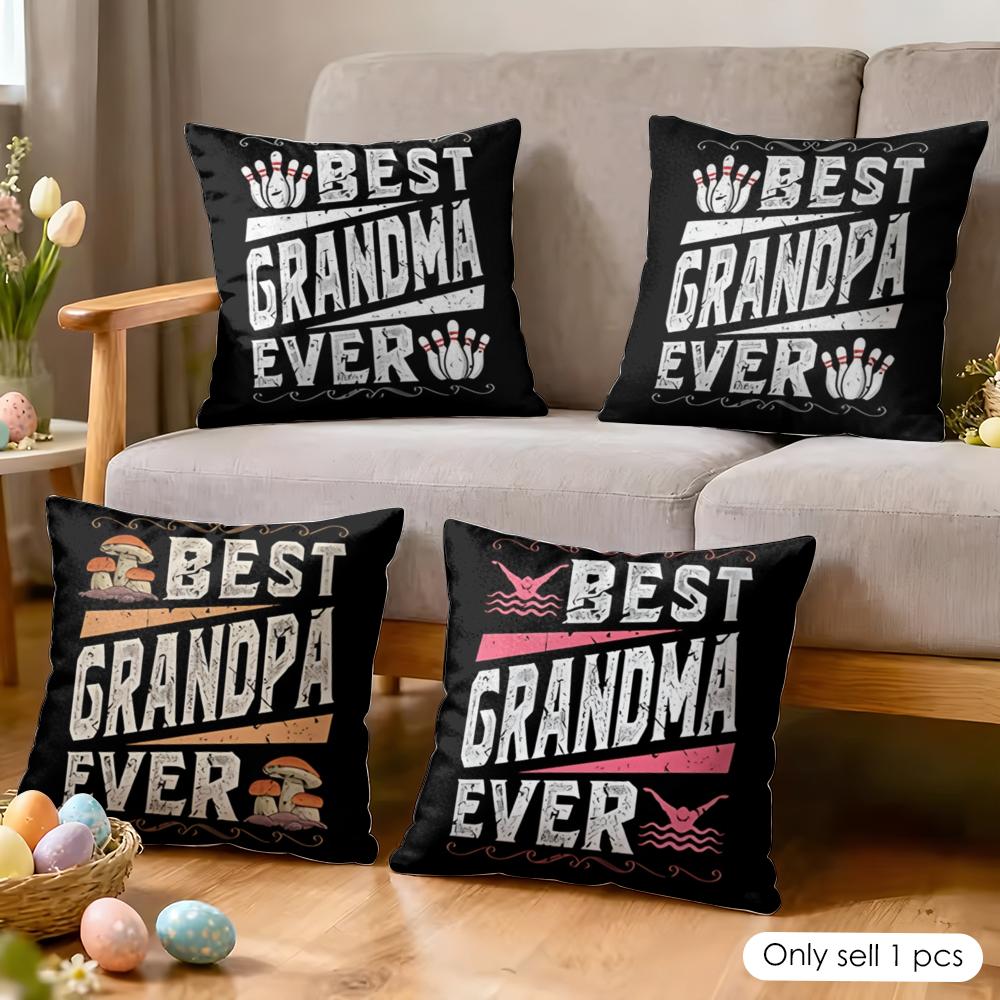 Best Grandparents Ever Cushion Cover Soft Plush Fabric DoubleSided Printed Cushion Covers for All Seasons Modern Home Decor