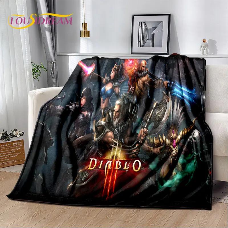 3D-Diablo-Game-Gamer-Cartoon-Decke aus weichem Plüsch, Flanelldecke, Überwurfdecke für Wohnzimmer, Schlafzimmer, Bett, Sofa, Picknickdecke, Kinder