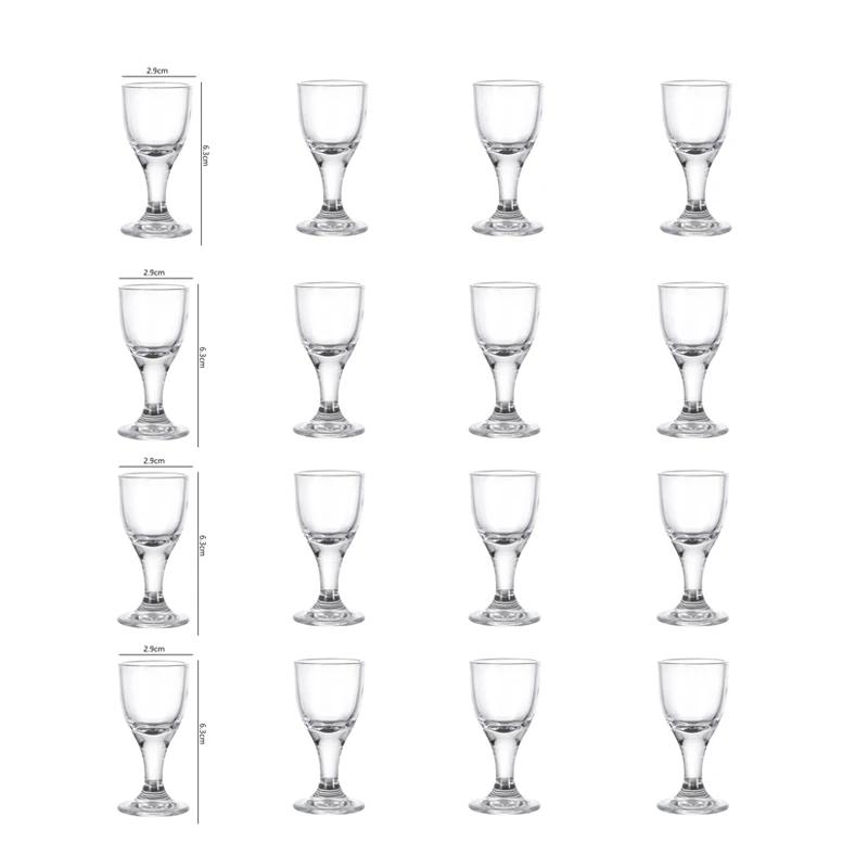 10ml/15ml 12pcs Spirits Cup Whiskey Glasses Luxury Baijiu Goblet Drinkware Transparent High Footed Wine Glass Exquisite Gifts
