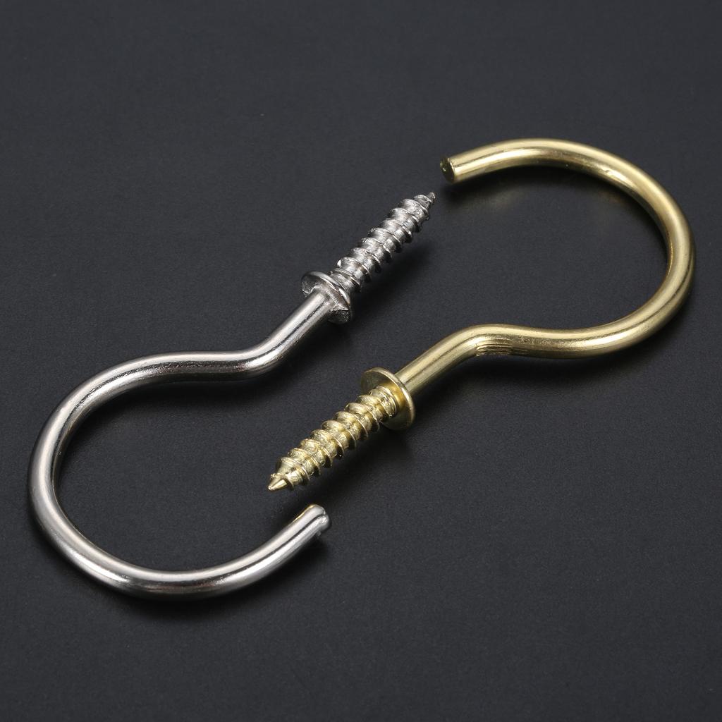 20Pcs Ceiling Cups Hook Picture Frame Lamp Light Curtain Eyebolt Screw in Spiral Hanger Self-Tapping Screw Hook 20/23/29/33/38mm