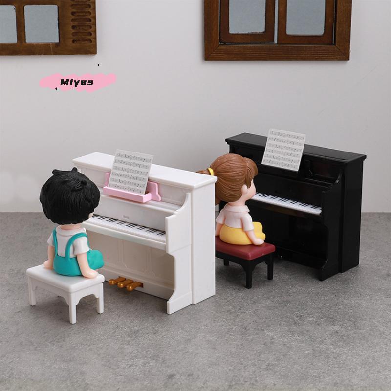 1 Set Dollhouse Cute Simulated Piano Furniture Model Toy Miniature Musical Instruments Doll House Playhouse Scene Accessories