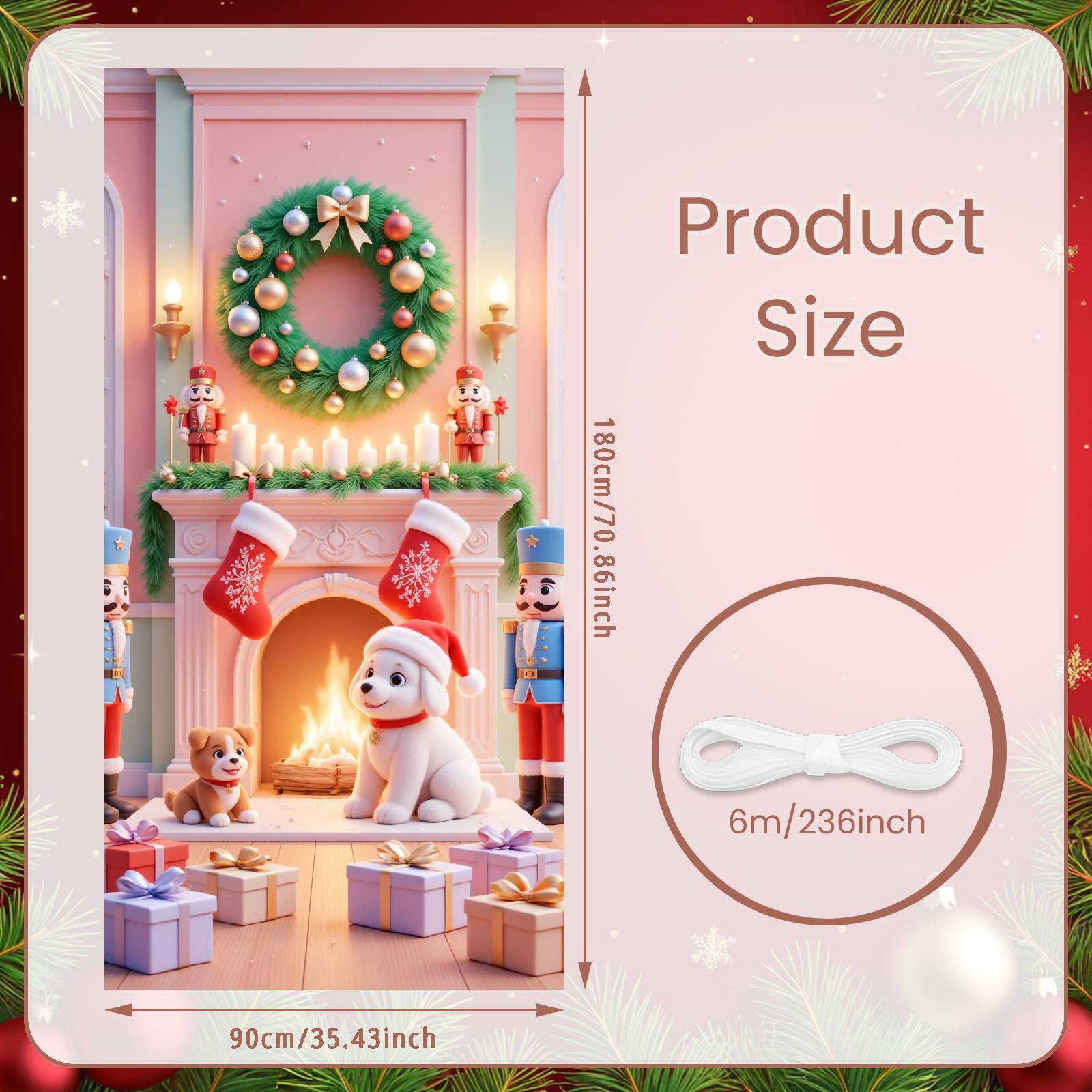 

Festive Season Background Christmas Wreath Festive Background Holiday Display Gift Boxes Winter Holiday Display For Indoor Decor