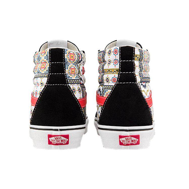 Vans Sk8-Hi Reissue Moroccan Tile Check - Orange Unisex Sneakers Multi-Color Black VN0A4BV8687