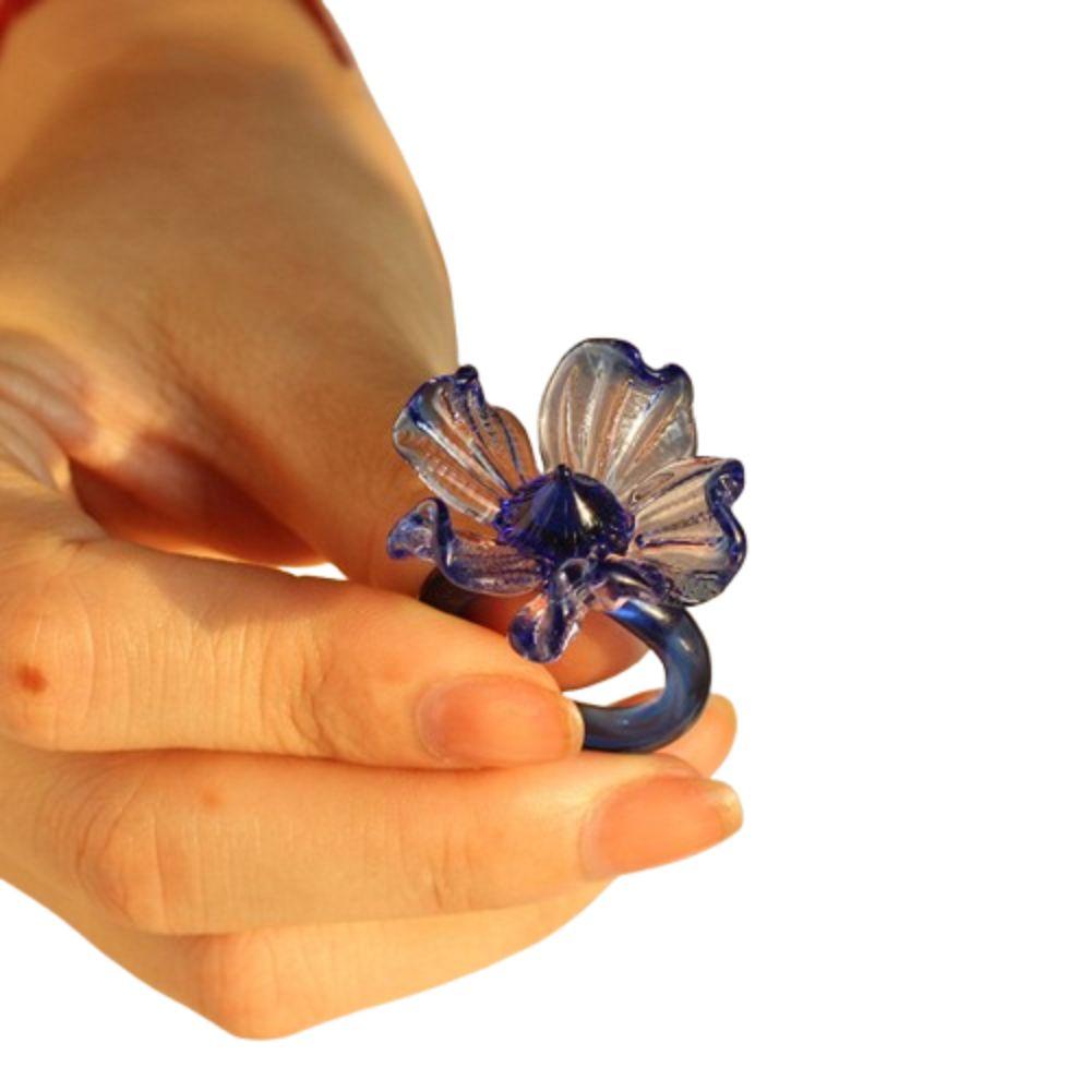 Exquisite Glaze Butterfly Ring Glass Crafts Chinese Dragon Ring Valentine's Day Gift