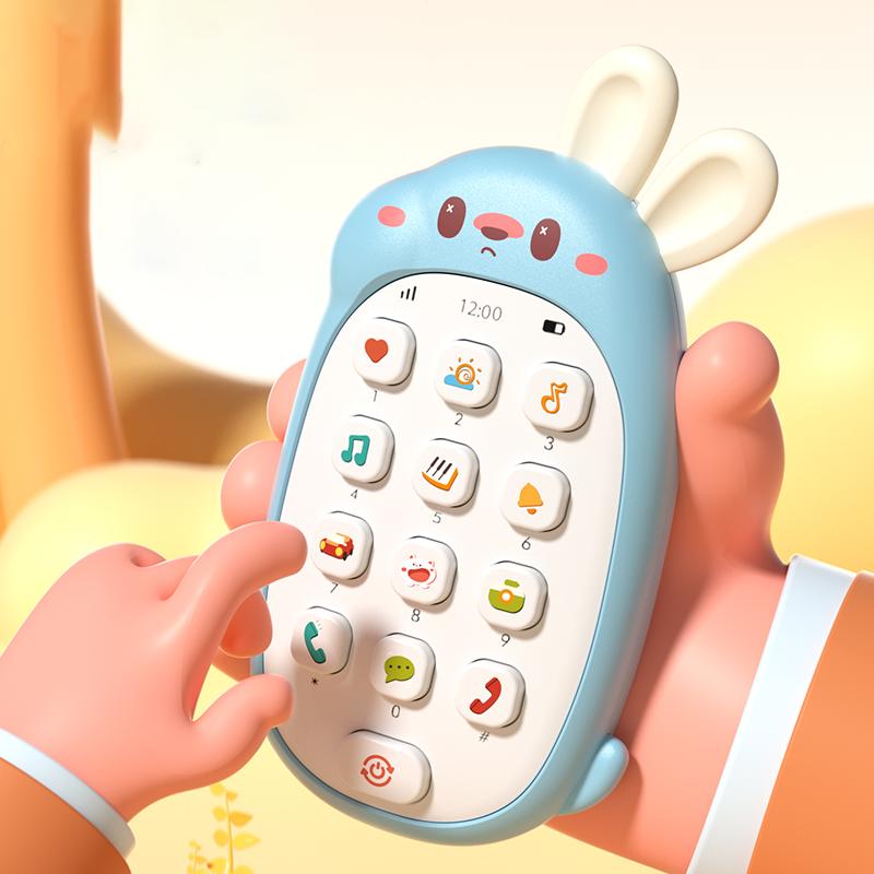 Children's Rabbit Toys Mobile Phones Baby Chewable Puzzle Multifunctional Music Phone Male And Female Without Battery
