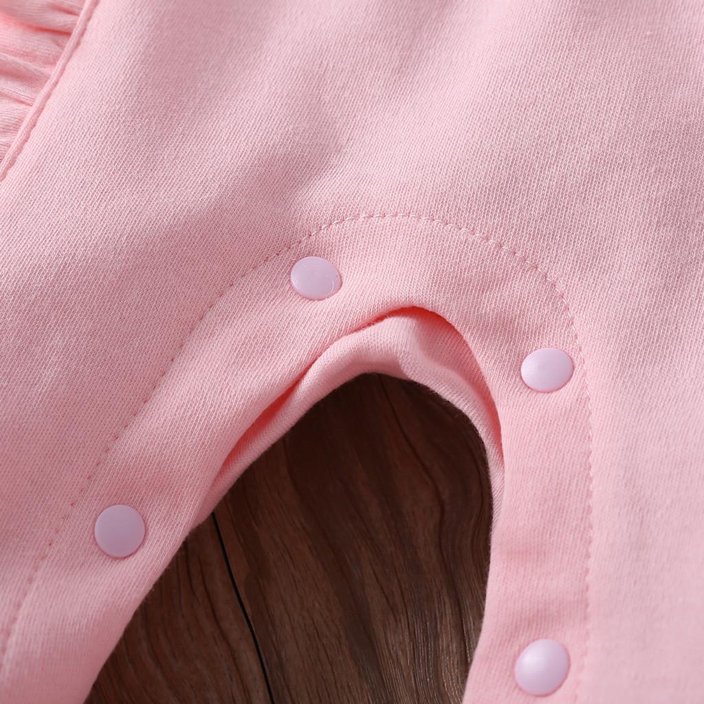 Newborn Infant Baby Girls Solid Ruffles Floral Romper Jumpsuit+Hat Outfits Sets