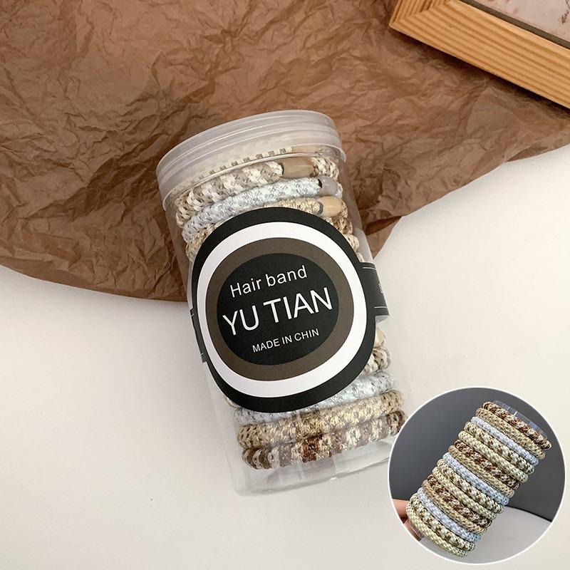15pcs/set Hair Ties Cans Packaging Braided Twisted Elastic Hair Band Durable High Elasticity Rubber Bands Women Hair Accessories