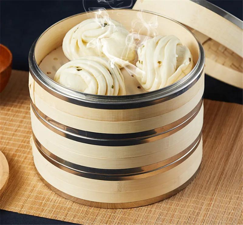 Cooking Bamboo Steamer Fish Rice Snack Basket Kitchen Cookware Fish Rice Dim Sum Basket Rice Pasta Cooker Food Steamed Stuffed