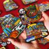 Chinese Ethnic Figures Wooden Magnets - Cultural Souvenir Stickers