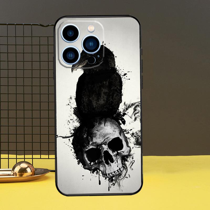 Gothic Skull Case For iPhone 16 15 14 13 12 11 Pro Max X XR XS 7 8 Plus 12 13 Mini Bumper Cover