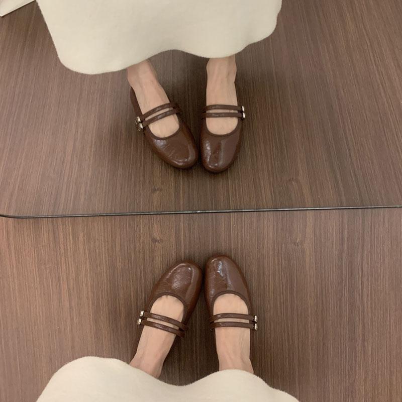 Fashion Fashion Buckle Strap Women Flats Mary Janes Shoes Soft Female Shallow Footwear Round Toe Ladies Flats With Shoes