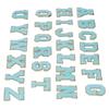 26 Pcs Iron On Letters A To Z Blue Letters Gold Glitter Border Clothing Sewing Embroidery Iron Patches Decorations