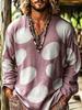 European and American men's bohemian resort style V-neck fashionable long-sleeved shirt is the first choice for men's inner wear