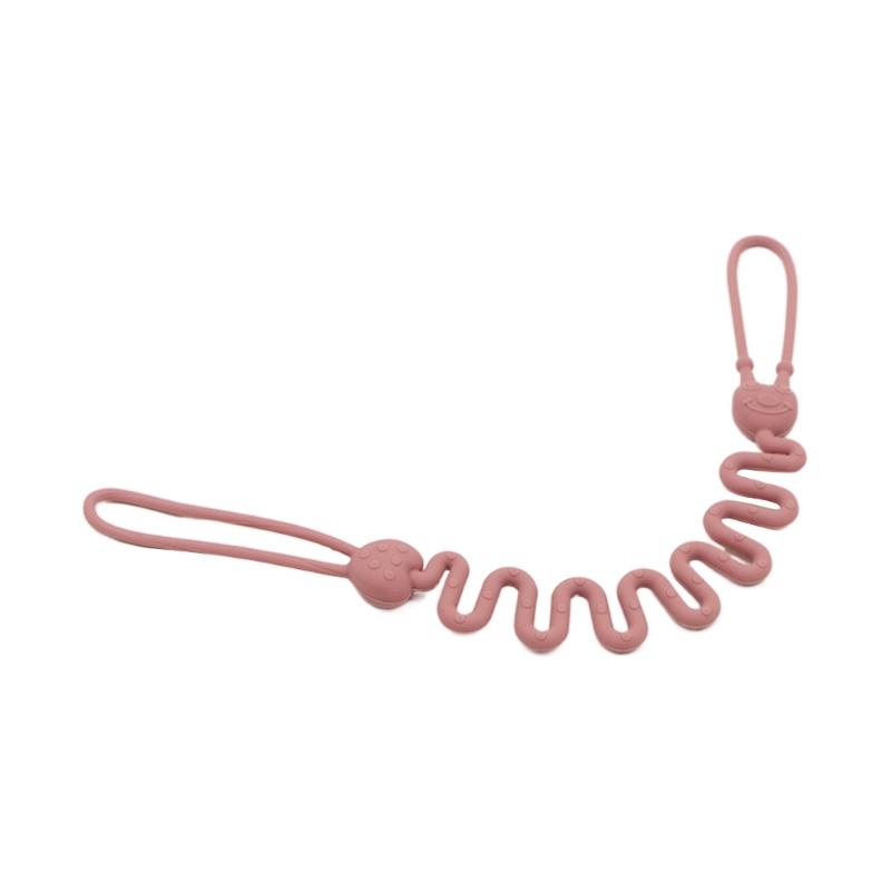 

Food-Grade Silicone Teether Holder Pacifier Chain Secure & Safe Pacifier Holder синій