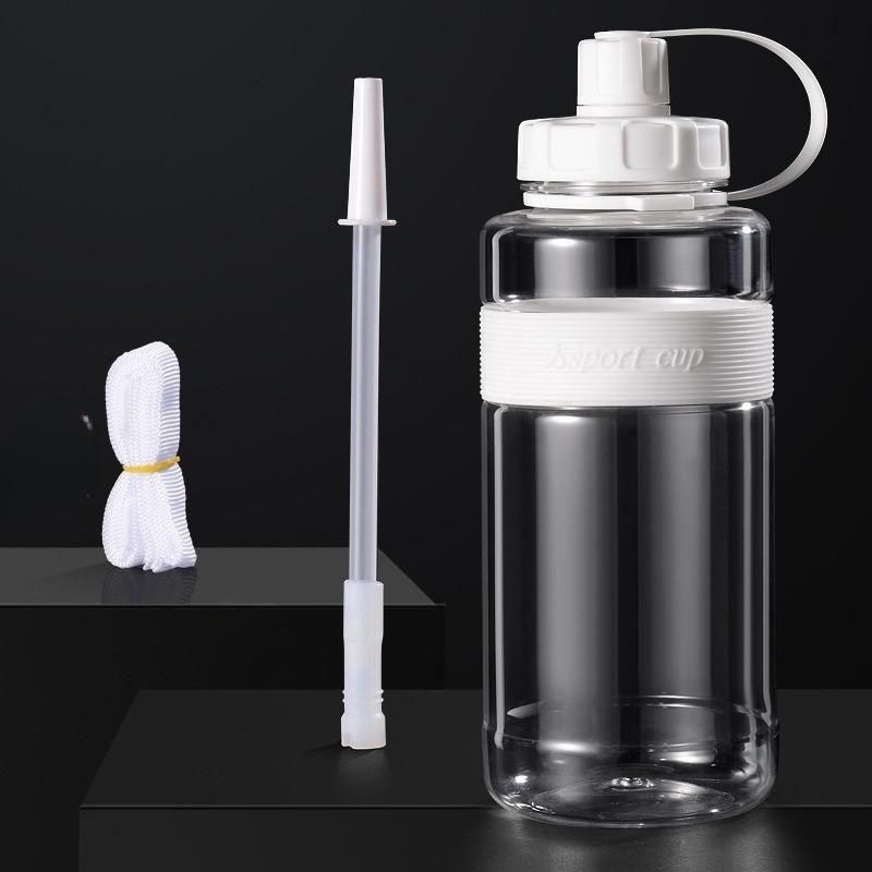 Large-capacity Outdoor Portable Sports Fitness Plastic Cup Space Flask High-temperature Resistant Straw Plastic Cup