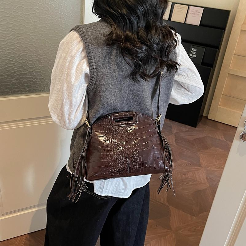 Fashion Commute Handbag Black Crocodile Leather Shoulder Bag Lady Designer Evening Clutch Bag Solid Color Pu Leather Sac A Main