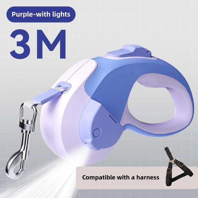 Dog Retractable Luminous Automatic Leash Medium and Small Dog Walking Dog Rope Dog Chain Teddy Out Pet Supplies