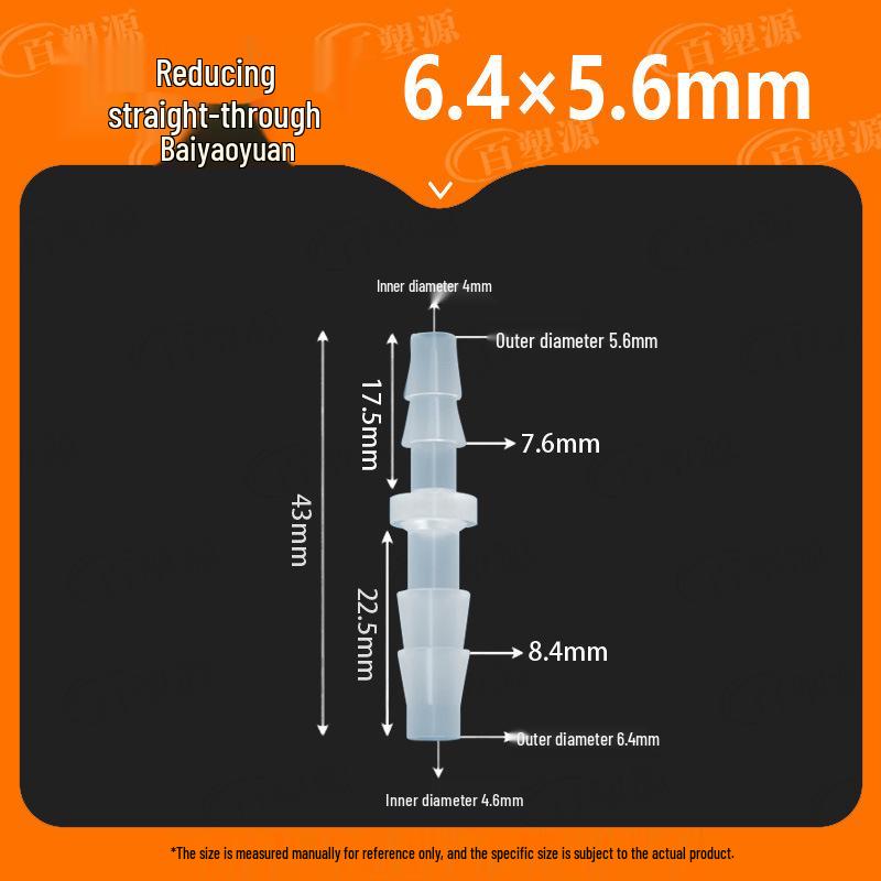 Two-Way Straight Through Plastic Hose Reducer Connector for Fish Tanks