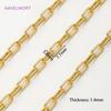 1 Meter 18K Gold Plated Brass Bulk Chains For Needlework,Decorative Chain For Jewellery,DIY Handmade Necklace Bracelet Finding