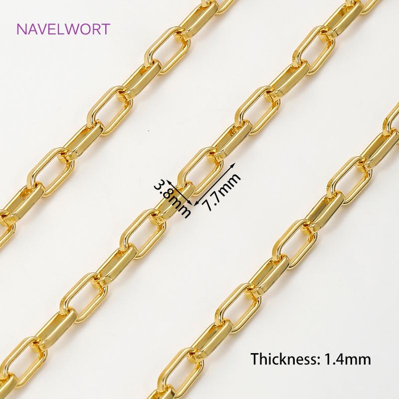 1 Meter 18K Gold Plated Brass Bulk Chains For Needlework,Decorative Chain For Jewellery,DIY Handmade Necklace Bracelet Finding